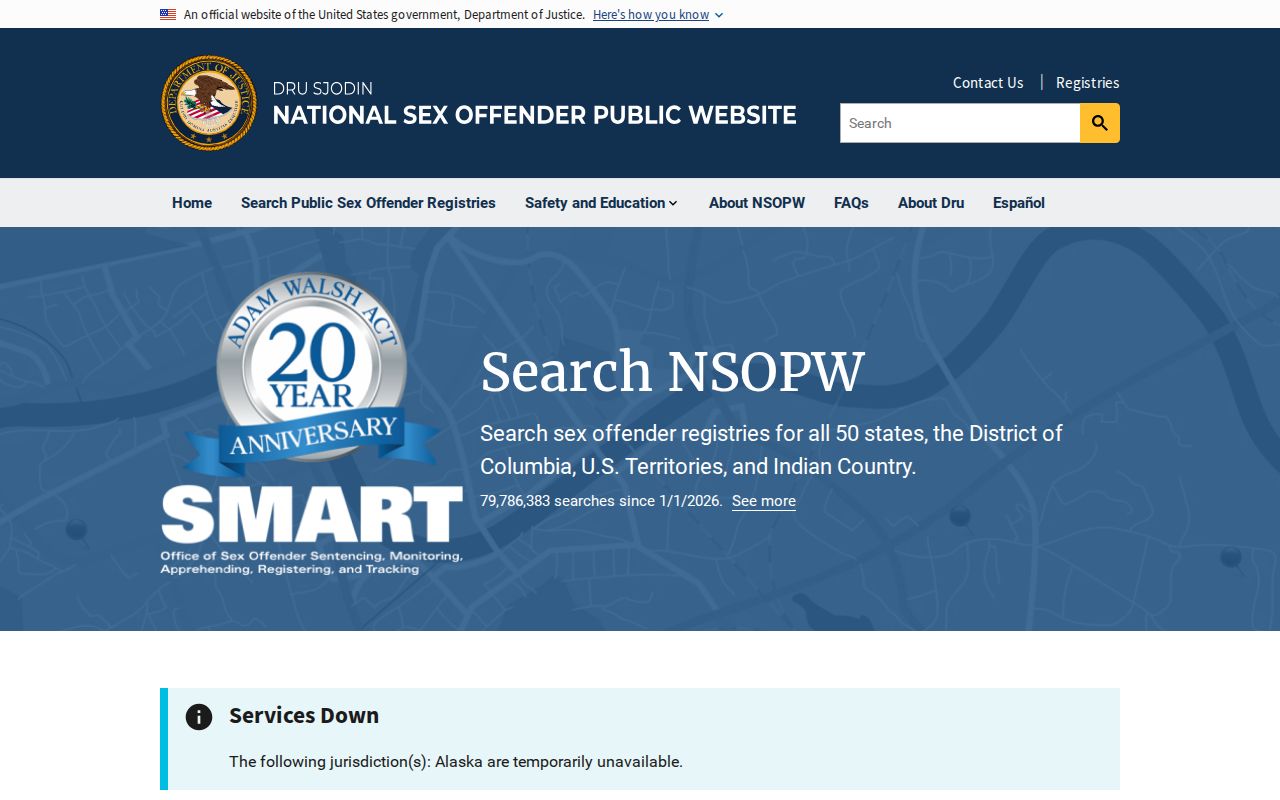 National Sex Offender Public Website used to expand a Tulare County search